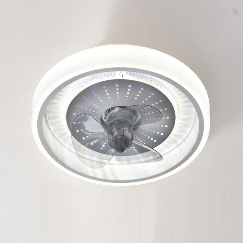 Kreisförmige Flush -Mount -Lüfterlampe Minimalist LED Semi Flush Mount Leuchte für Schlafzimmer