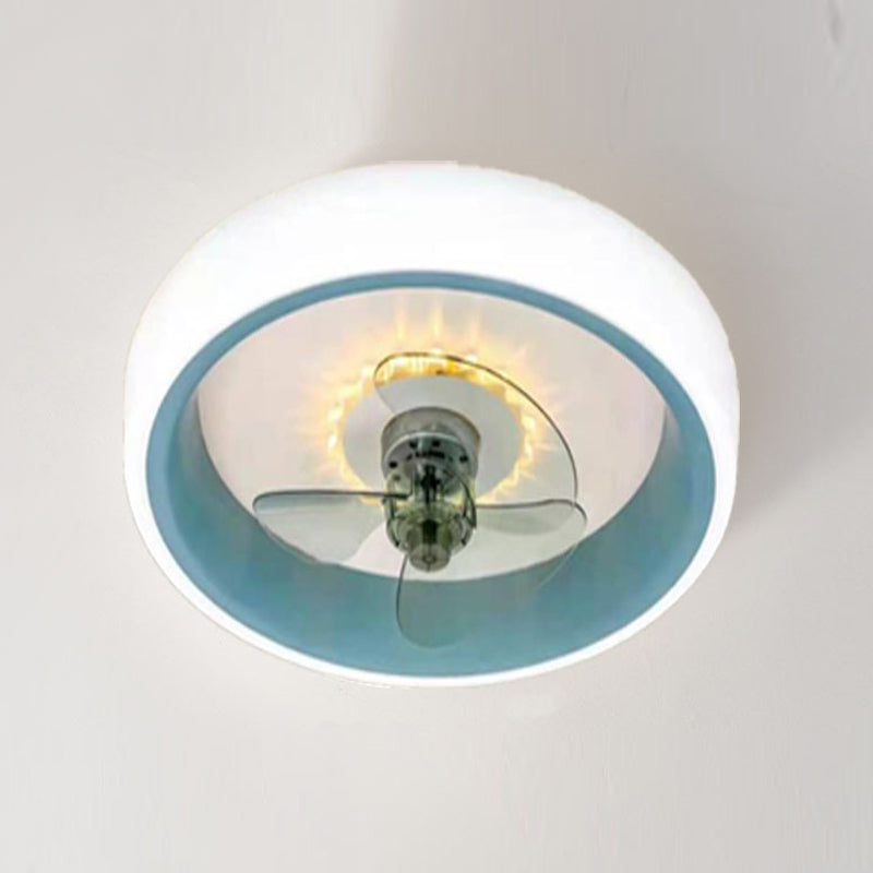 Kreisförmige Flush -Mount -Lüfterlampe Minimalist LED Semi Flush Mount Leuchte für Schlafzimmer
