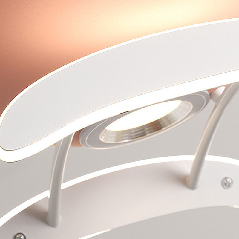 Children's Room Fan Light Fixture Airplane LED Semi-Flush Mount Ceiling Light