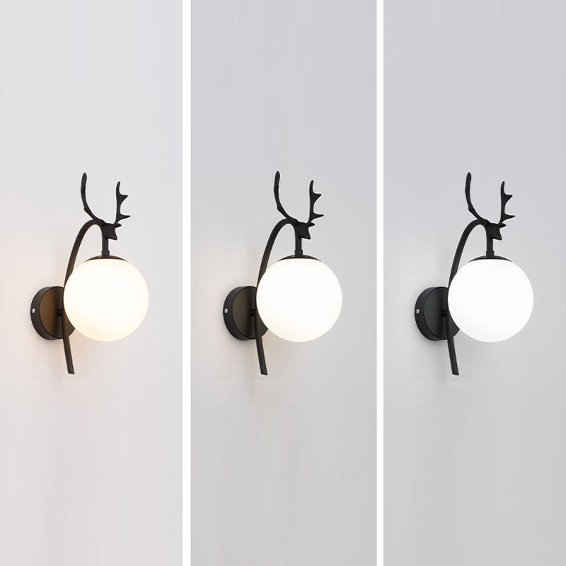 Sitting Room Antler Wall Sconce Modern Glass 1 Head Wall Mounted Light Fixture