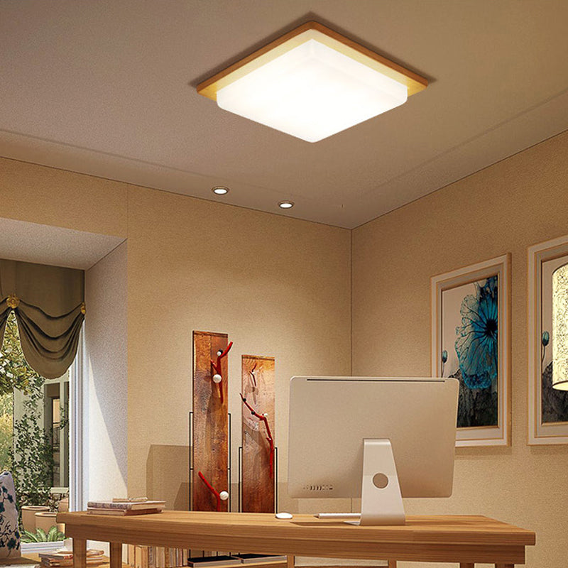 Luminaires de plafond encastrés à LED carrés Luminaire de plafond encastré moderne en bois
