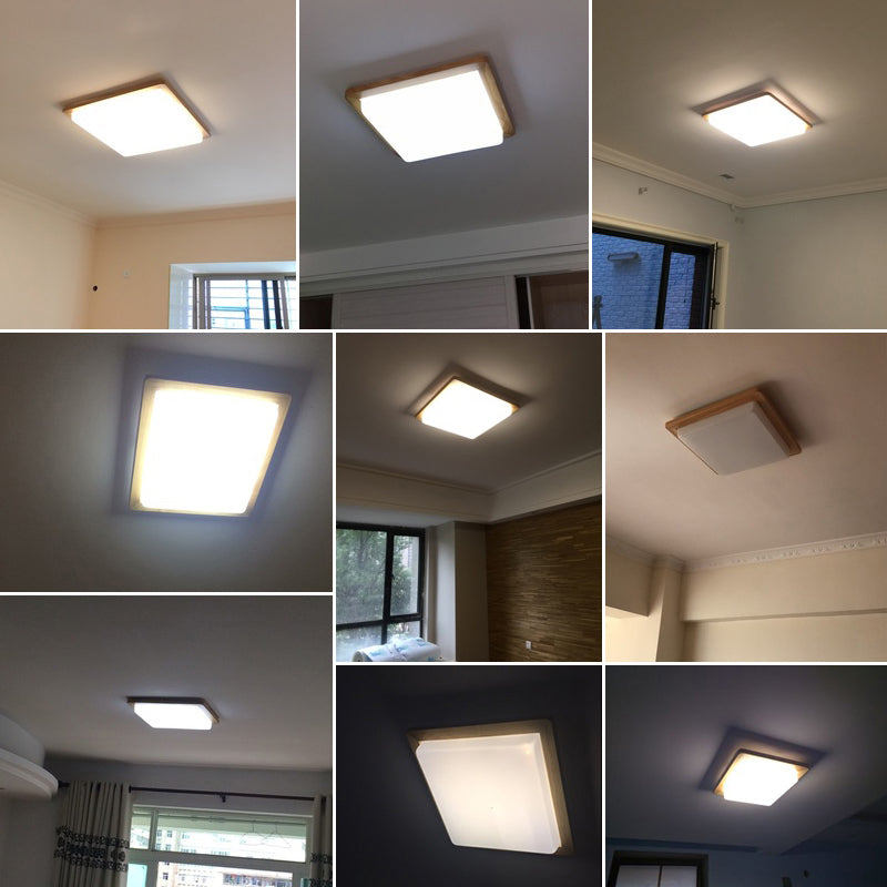 Luminaires de plafond encastrés à LED carrés Luminaire de plafond encastré moderne en bois