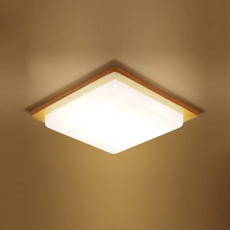 Luminaires de plafond encastrés à LED carrés Luminaire de plafond encastré moderne en bois