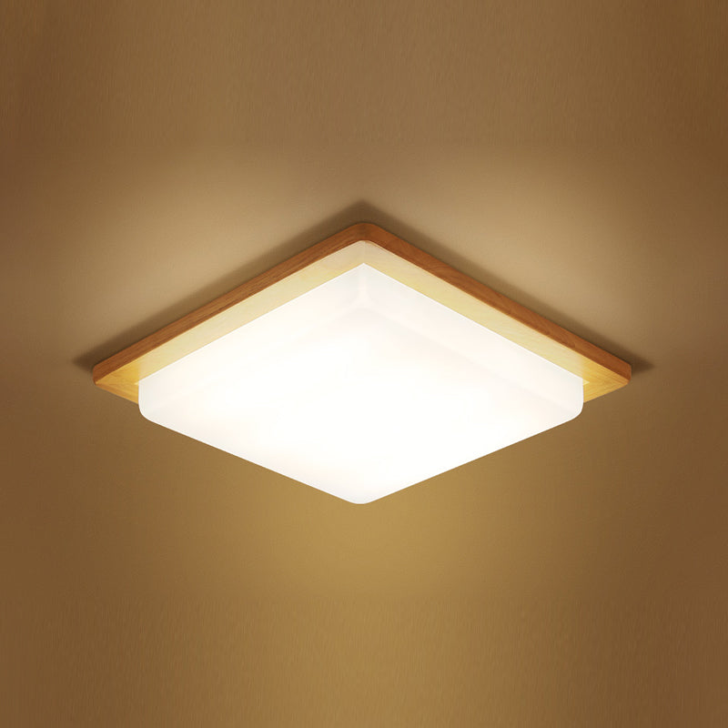 Luminaires de plafond encastrés à LED carrés Luminaire de plafond encastré moderne en bois