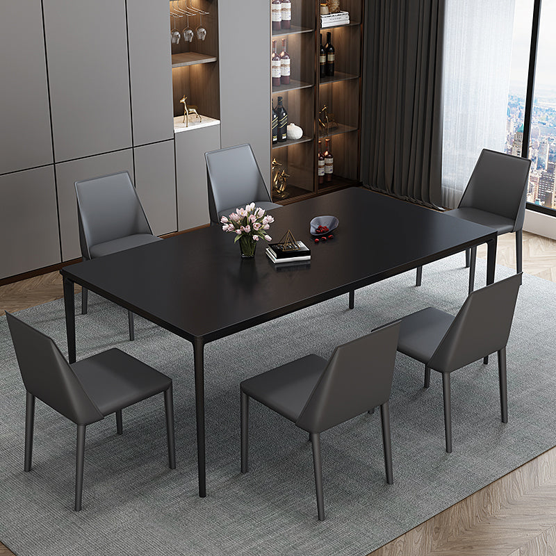 Tavolo da pranzo in pietra sinterizzato in stile moderno 4 gambe base tavolo rettangolo per casa
