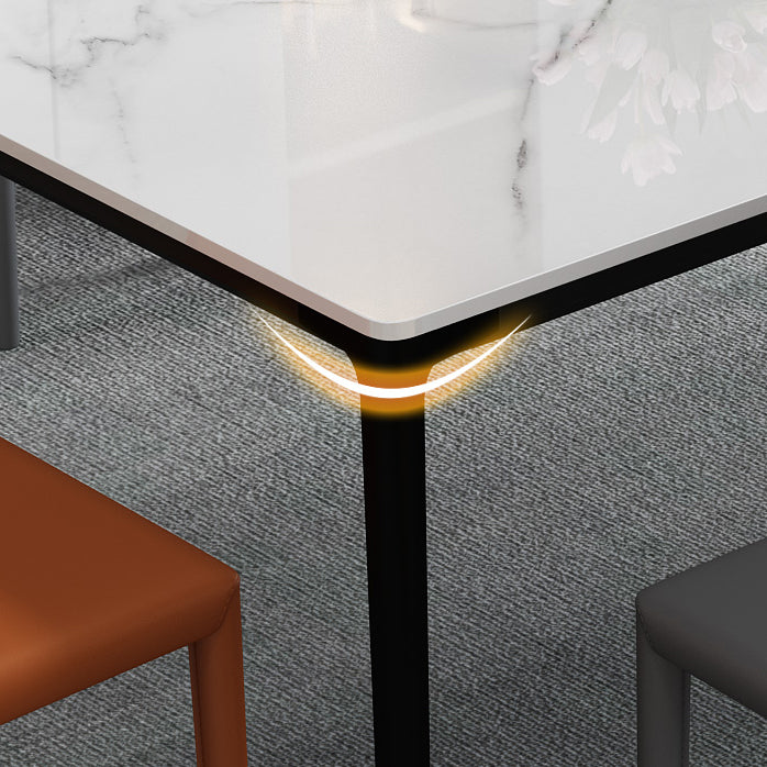 Tavolo da pranzo in pietra sinterizzato in stile moderno 4 gambe base tavolo rettangolo per casa