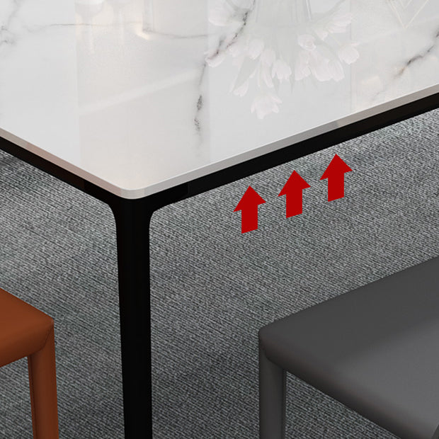 Tavolo da pranzo in pietra sinterizzato in stile moderno 4 gambe base tavolo rettangolo per casa