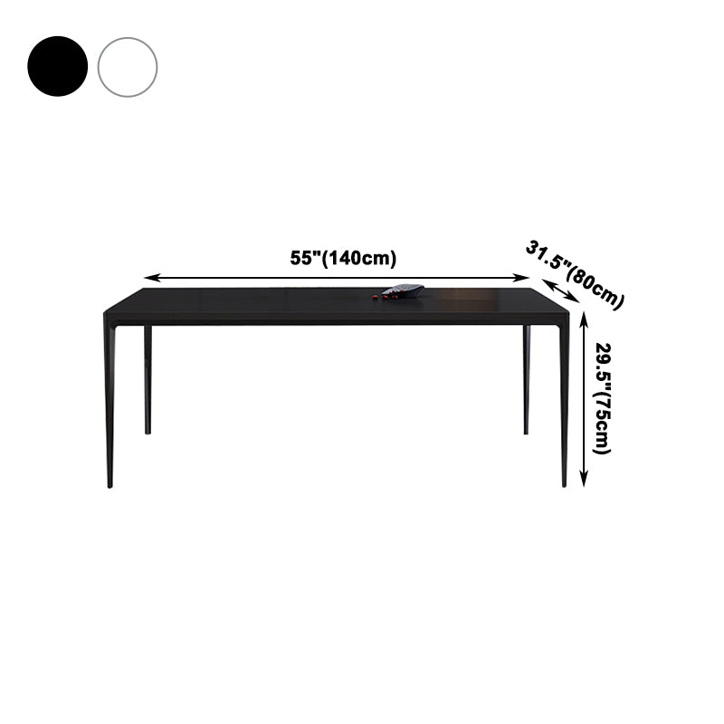 Sintered Stone Dining Table Modern Style 4 Legs Base Rectangle Table for Home
