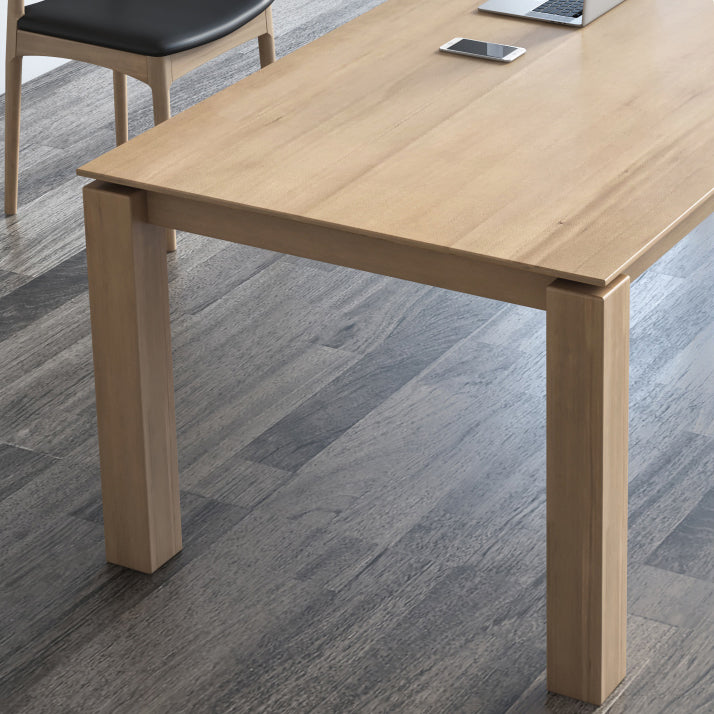 Rectangle Contemporary Dining Table Pine Solid Wood Table with 4 Legs for Dining Room