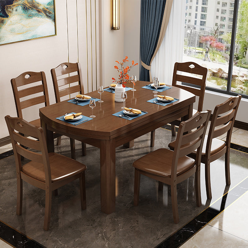 54.3''l Mesa de madera maciza moderna Mesa de comedor extensible con 4 patas Base