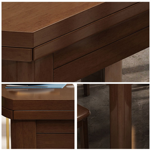 54.3''l Mesa de madera maciza moderna Mesa de comedor extensible con 4 patas Base