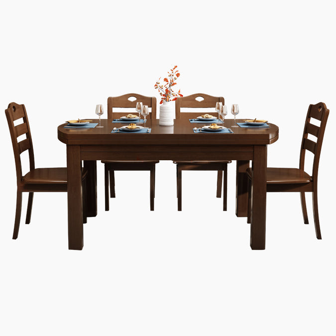 54.3''l Mesa de madera maciza moderna Mesa de comedor extensible con 4 patas Base