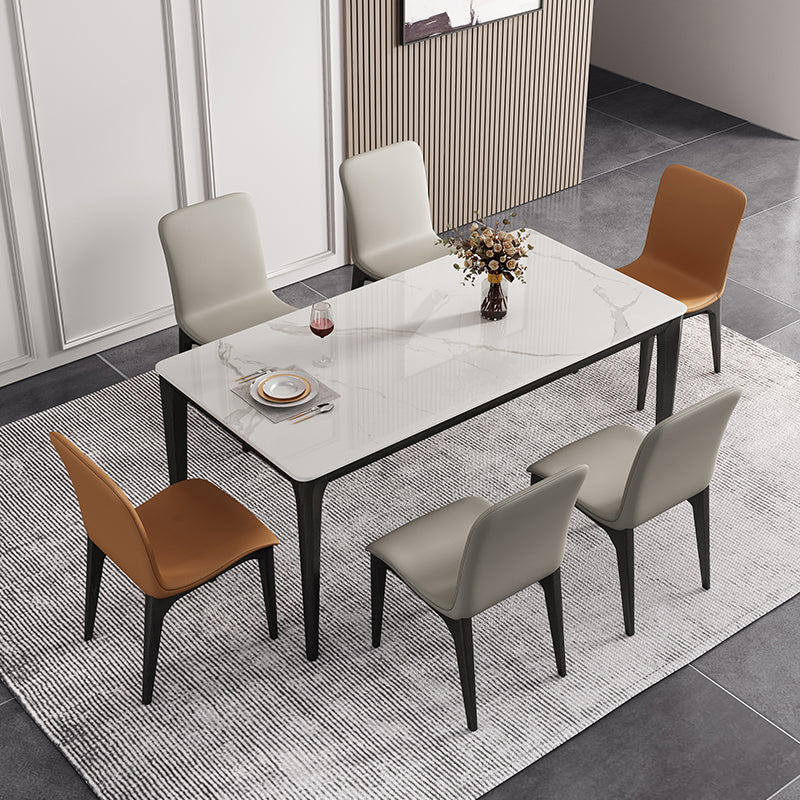 Table à manger blanche en pierre pénite