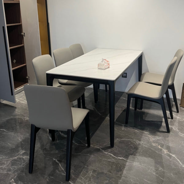 Table à manger blanche en pierre pénite