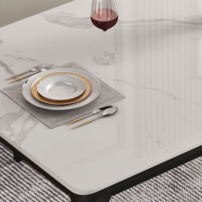 Table à manger blanche en pierre pénite