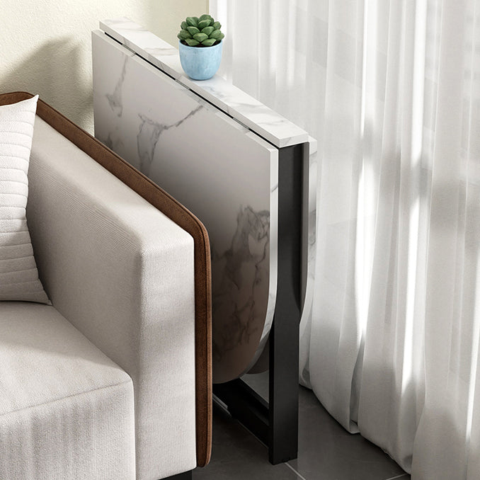 Tavolo da pranzo in stile moderno bianco tavolo da pranzo a goccia ovale per uso domestico