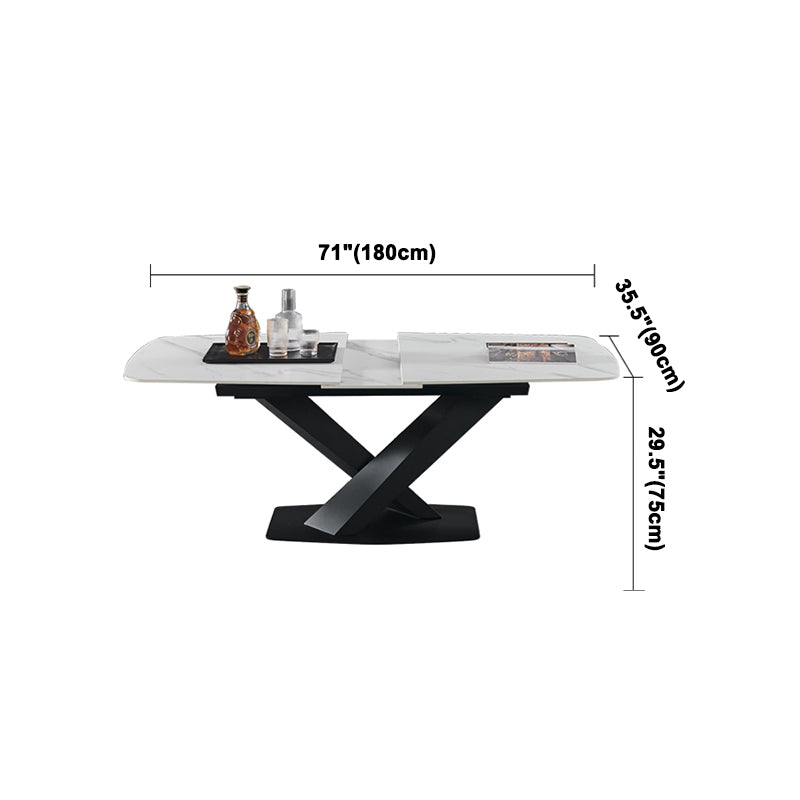 Mesa de comedor rectangular colección de comedor de piedra contemporánea con pedestal