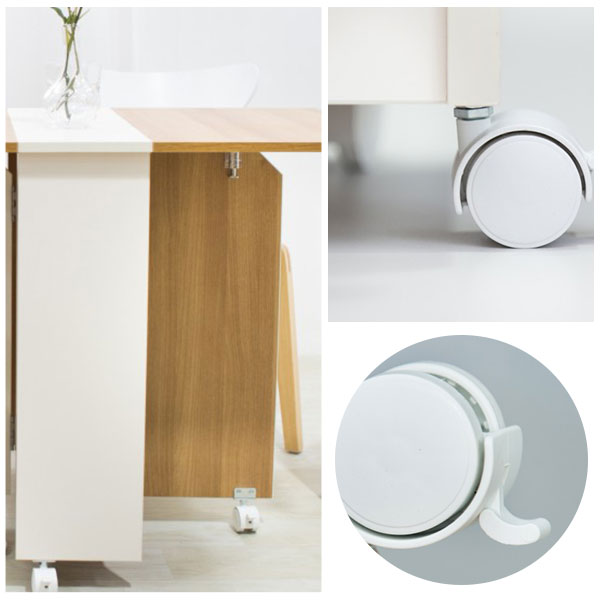 Tableau à manger moderne du milieu du siècle 39.37 "L Table à manger à feuille à feuille en bois pour usage domestique