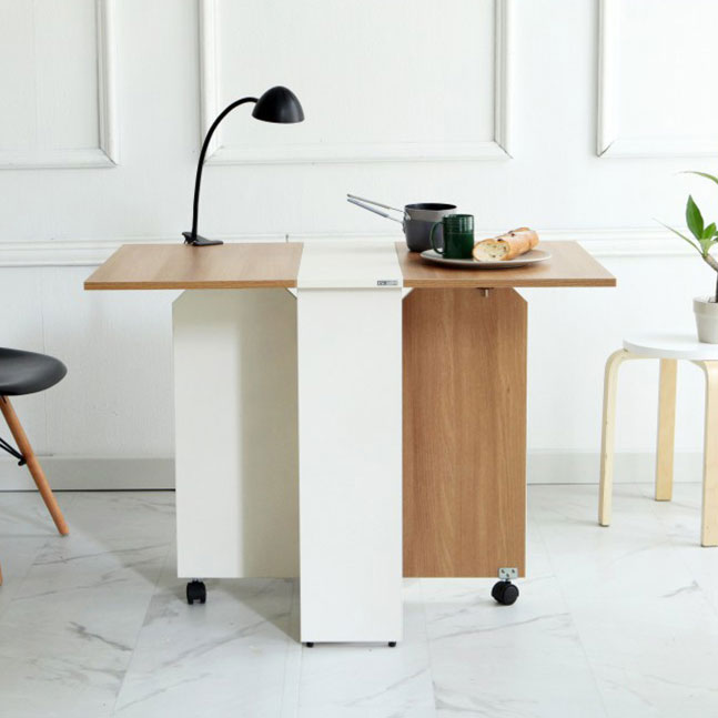 Tableau à manger moderne du milieu du siècle 39.37 "L Table à manger à feuille à feuille en bois pour usage domestique