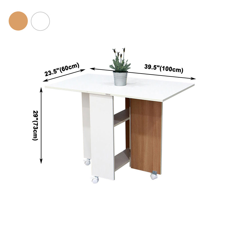 Tableau à manger moderne du milieu du siècle 39.37 "L Table à manger à feuille à feuille en bois pour usage domestique