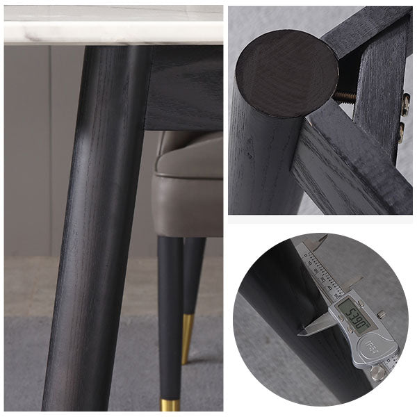 Mesa de comedor de lujo de mármol, mesa rectangular con base de 4 patas para el hogar
