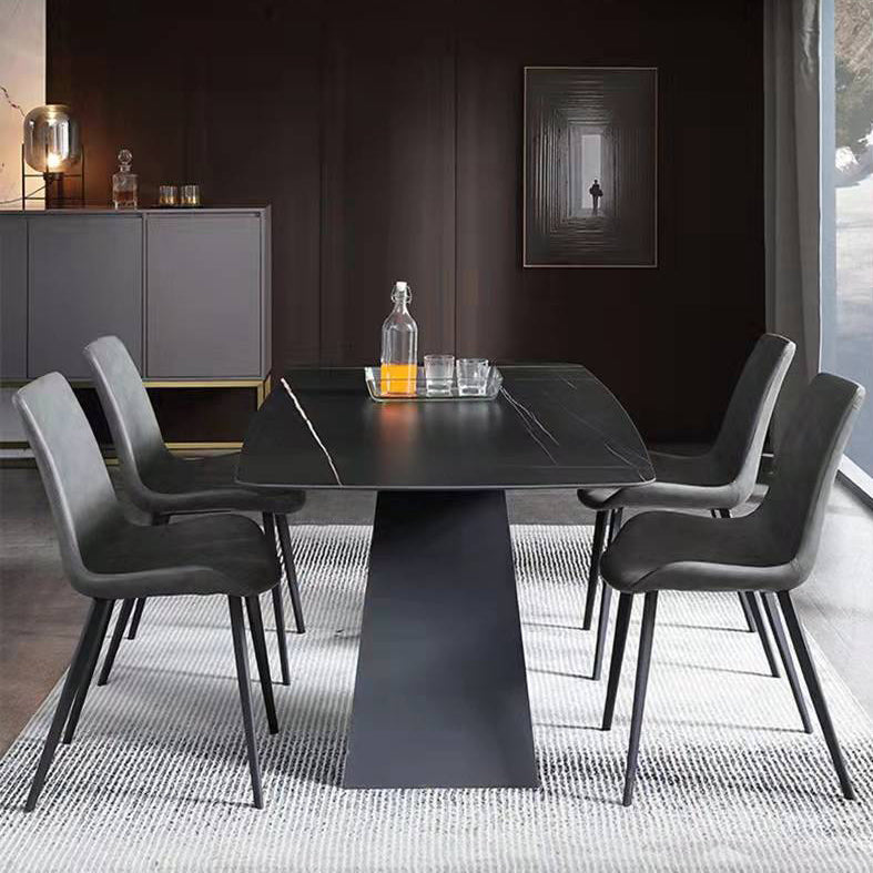 Contemporary Rectangle Dining Table Double Pedestal Furniture for Dining Room