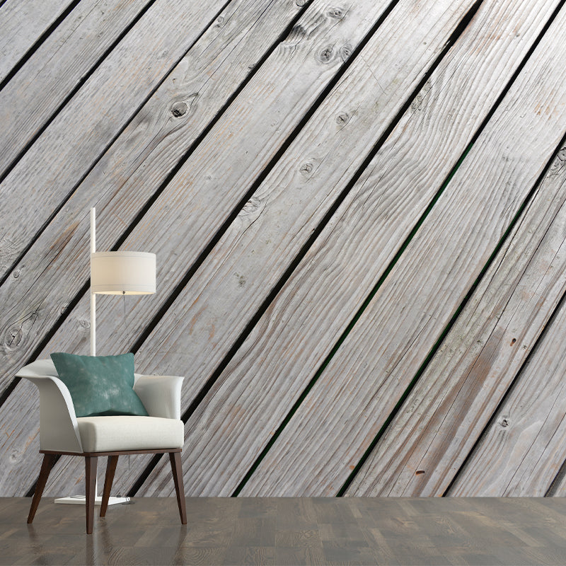 Wood Grain Mural Wallpaper Modern Bedroom Decoration, Custom Size Available