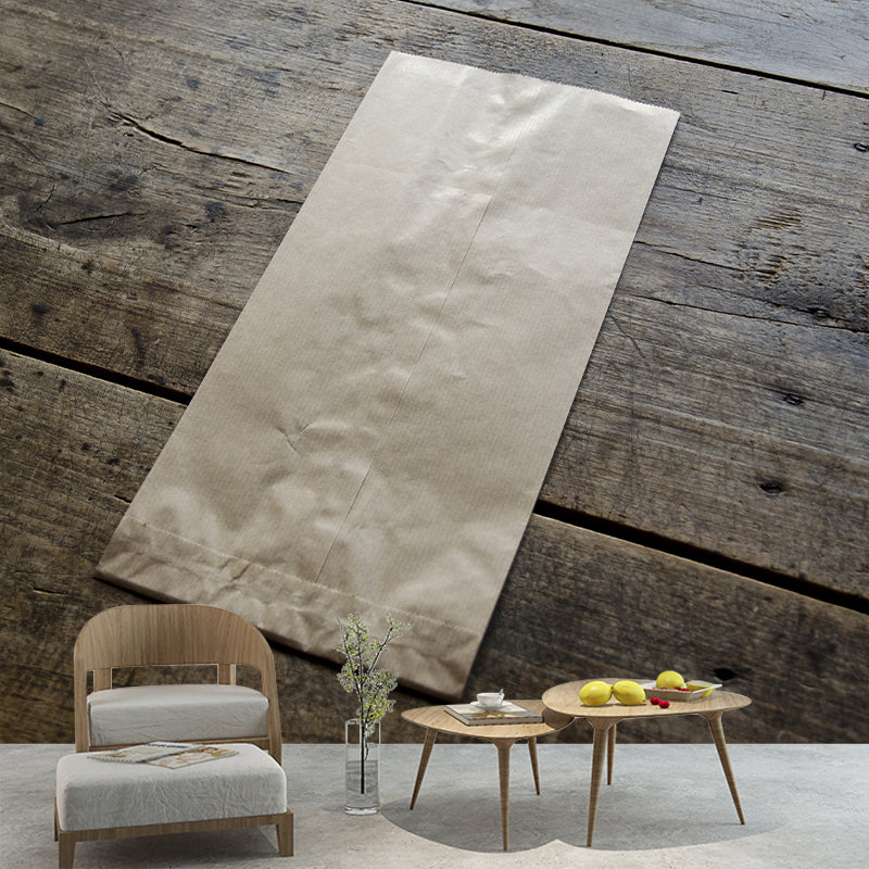 Wood Grain Industrial Style Mural for Dining Room, Personalized Size Available