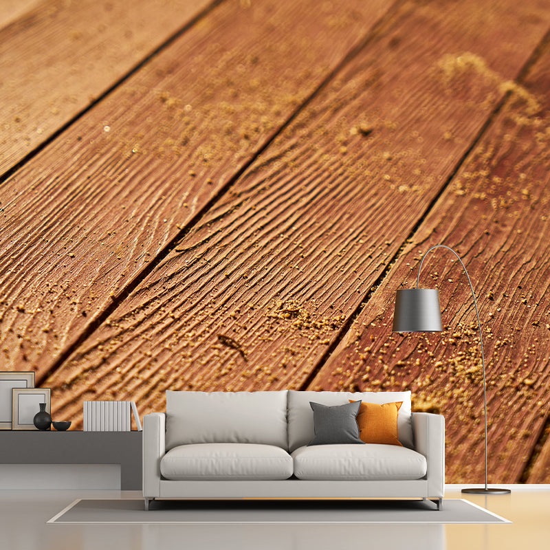 Wood Grain Industrial Style Mural for Dining Room, Personalized Size Available