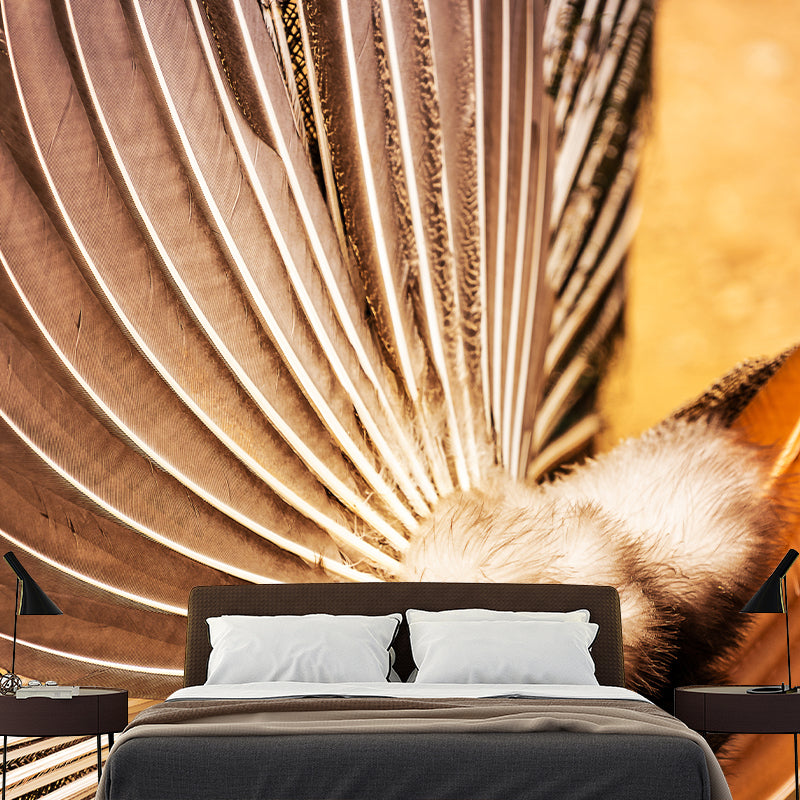 Plumage Wall Mural for Guest Room, Moisture Resistant, Personalized Size Available