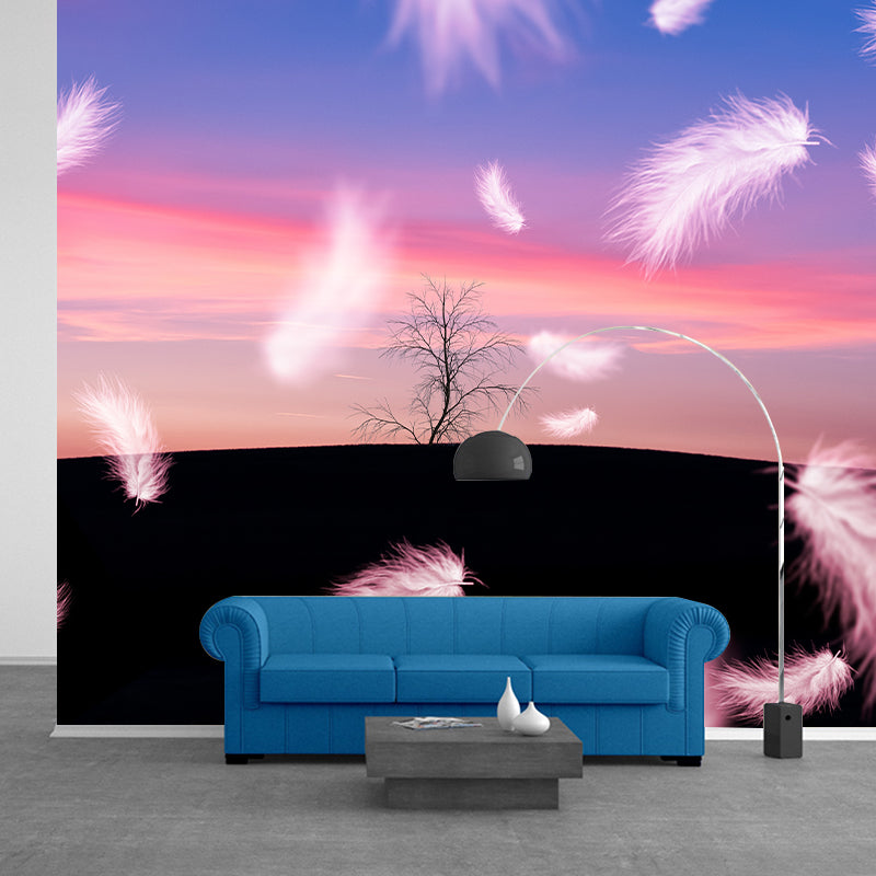 Plumage Wall Mural for Guest Room, Moisture Resistant, Personalized Size Available