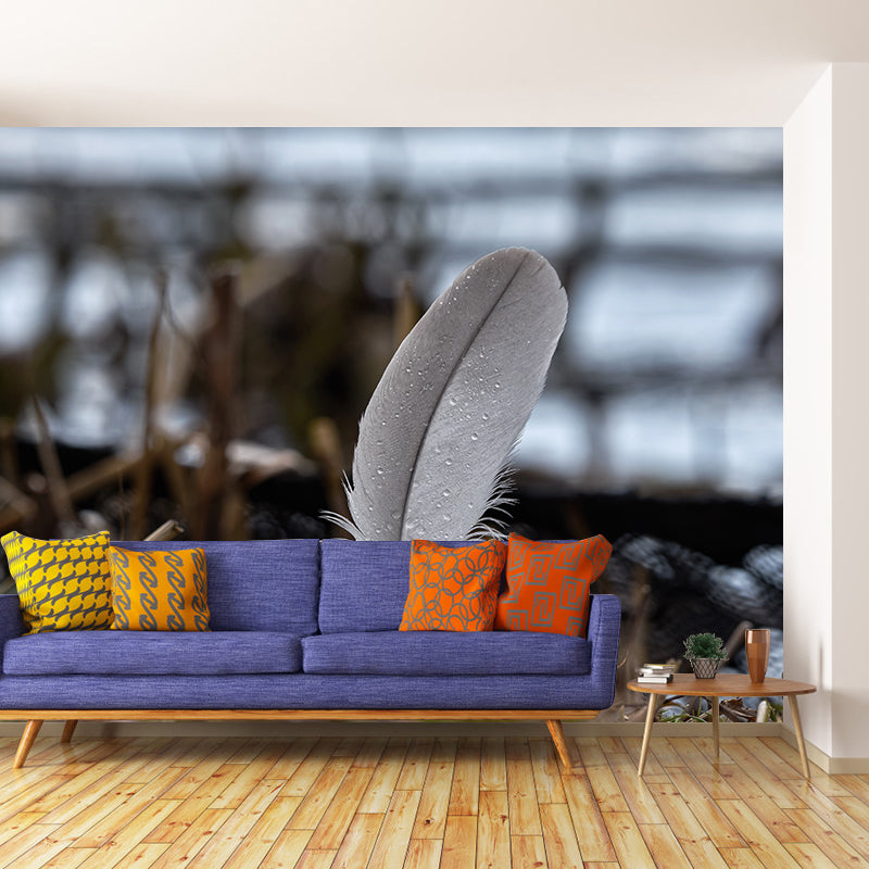 Plumage Wall Mural for Guest Room, Moisture Resistant, Personalized Size Available