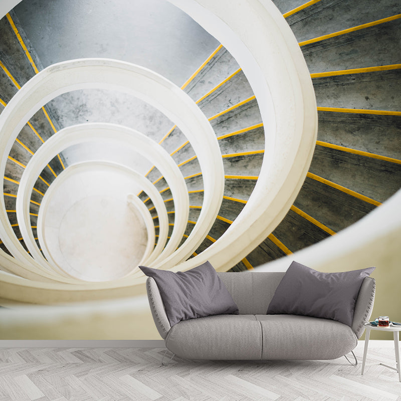 Spiral Staircase Space Extension Mural for Guest Room, Personalized Size Available