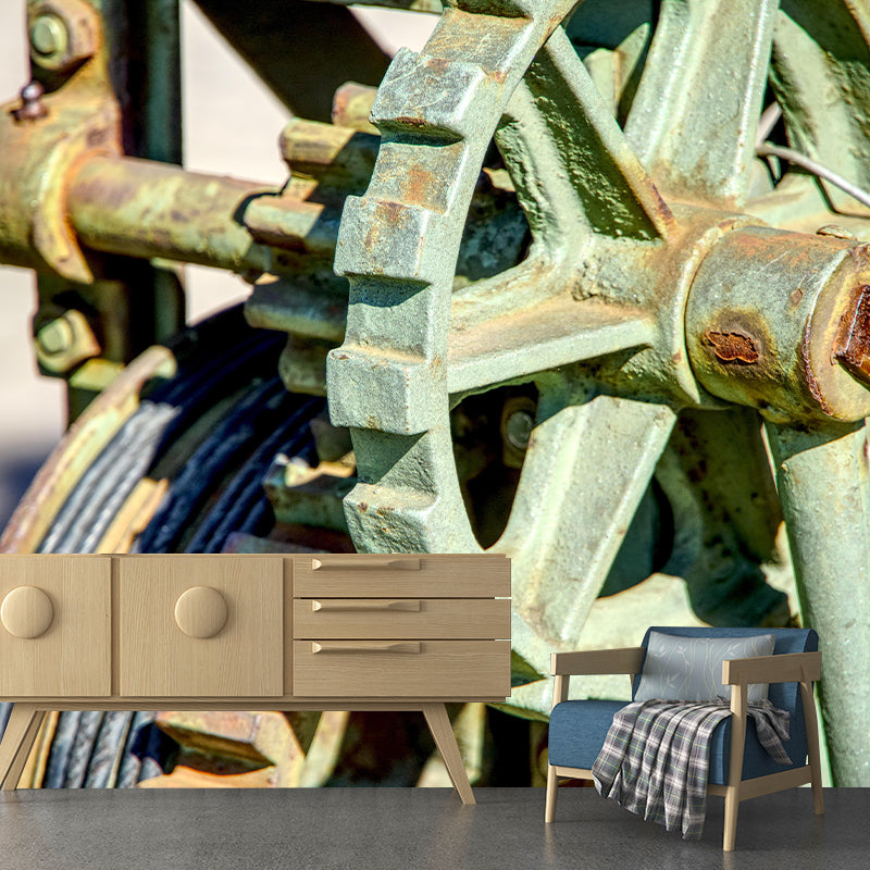 Industrial Metal Mildew Resistant Mural Wallpaper Decorative Wall Art for Decoration