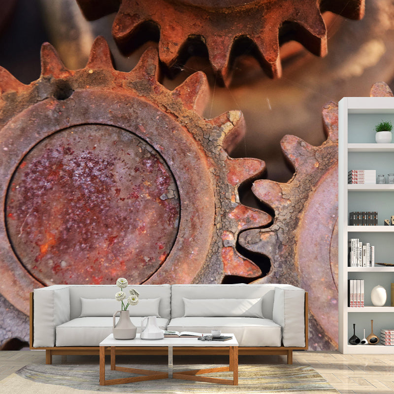 Mildew Resistant Industrial Metal Mural Wallpaper Decorative Wall Art for Decoration