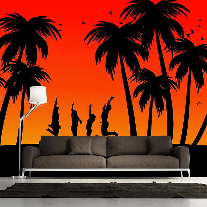 Tropical Plant Mural Mildew Resistant Wallpaper Wall Art for Decoration