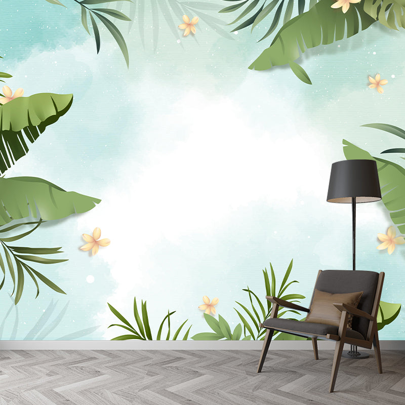 Tropical Plants Mildew Resistant Mural Decorative Wall Art for Decoration