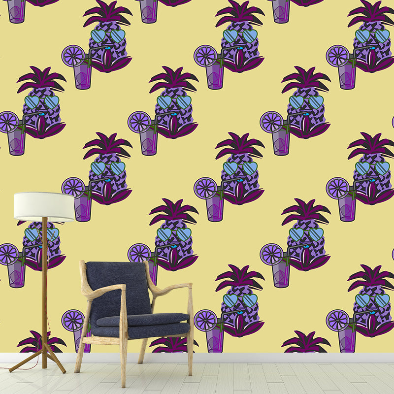 Environment Friendly Tropical Plant Mural Wallpaper Decorative Wall Art for Home