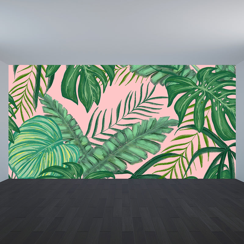 Mildew Resistant Tropical Plant Mural Wallpaper Decorative Wall Art for Room
