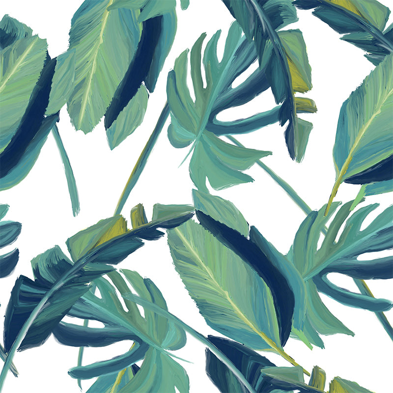 Mildew Resistant Tropical Plant Mural Wallpaper Decorative Wall Art for Room