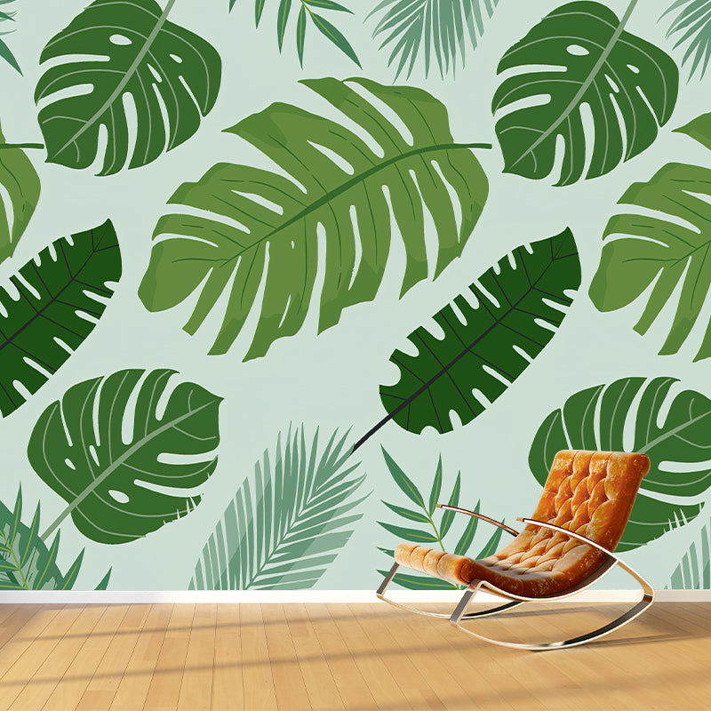 Mildew Resistant Tropical Plant Mural Wallpaper Decorative Wall Art for Room