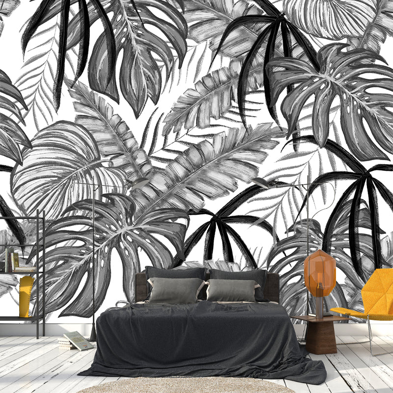 Mildew Resistant Tropical Plant Mural Wallpaper Decorative Wall Art for Room
