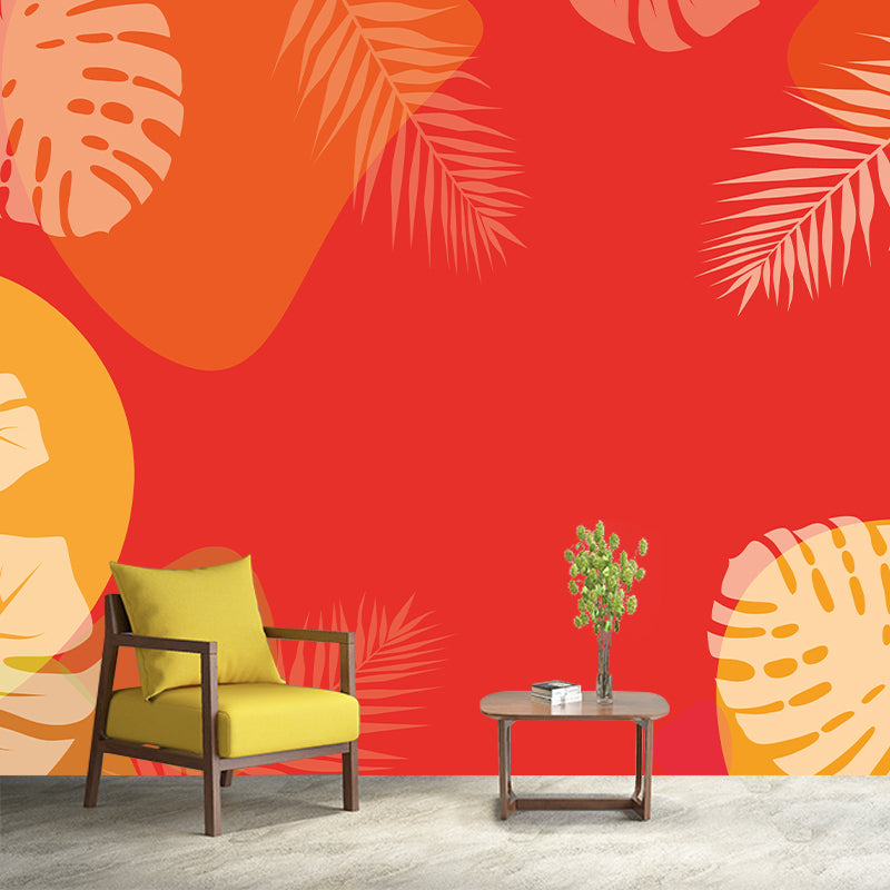 Mildew Resistant Tropical Plant Mural Wallpaper Decorative Wall Art for Wall Decor