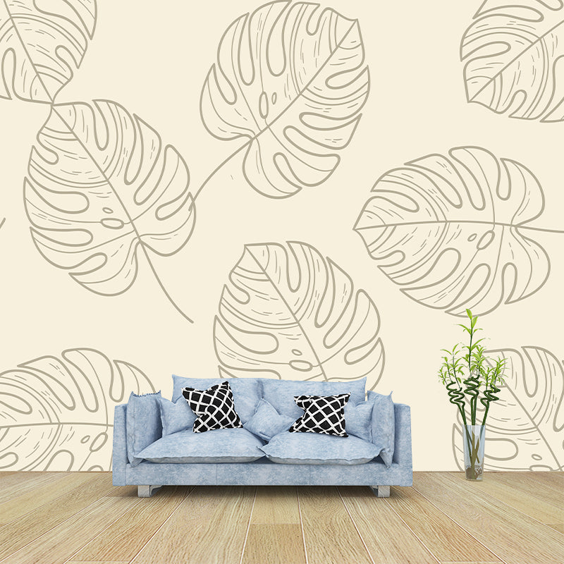 Mildew Resistant Tropical Plant Mural Wallpaper Decorative Wall Art for Wall Decor