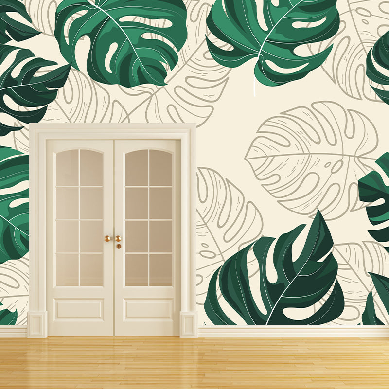 Tropical Plants Mural Wallpaper Decorative Wall Art for Decoration