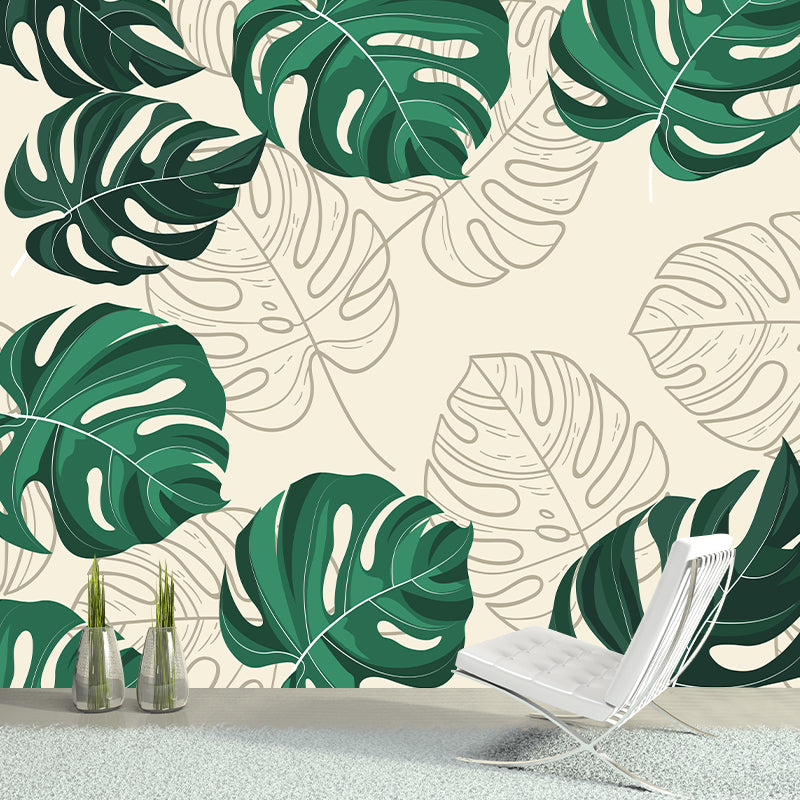 Tropical Plants Mural Wallpaper Decorative Wall Art for Decoration