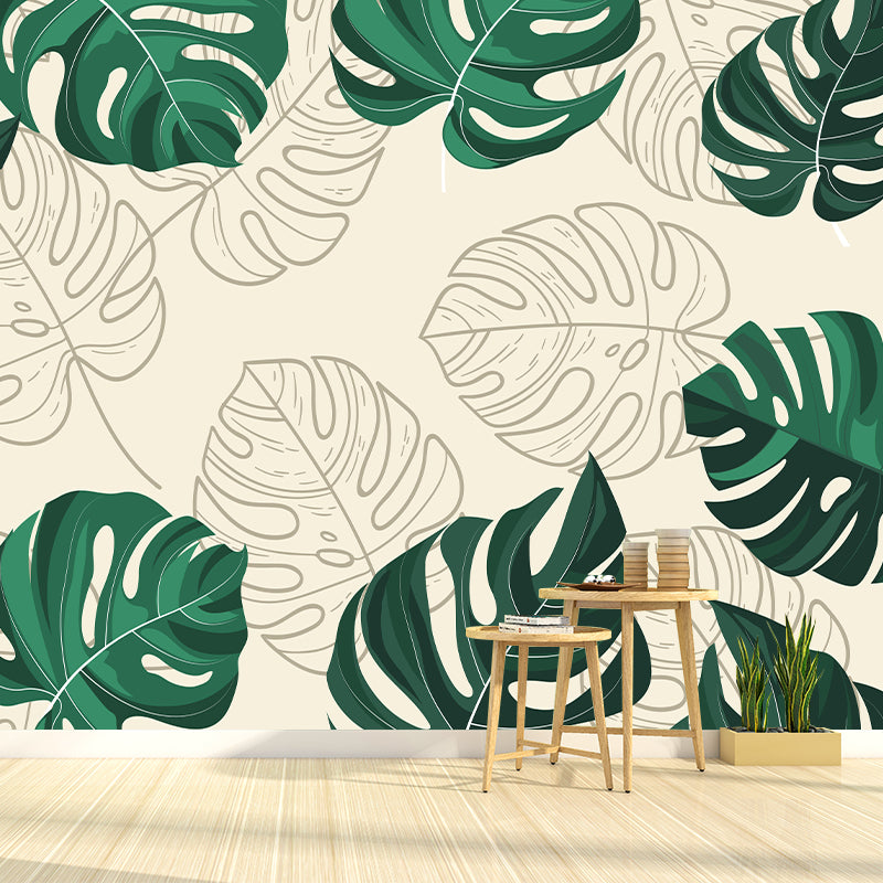 Tropical Plants Mural Wallpaper Decorative Wall Art for Decoration
