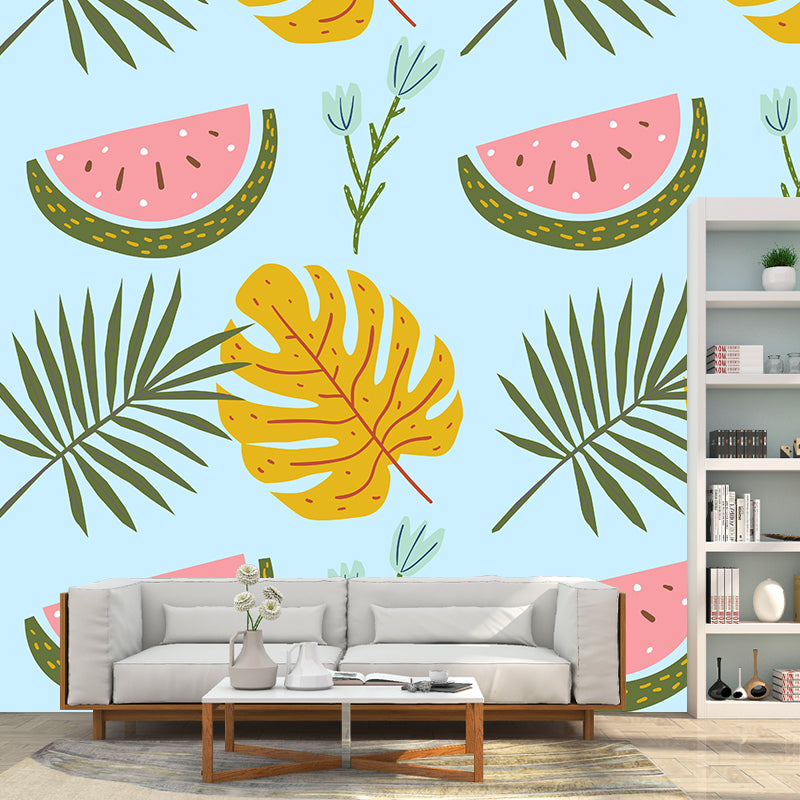 Mildew Resistant Tropical Plant Mural Wallpaper Decorative Wall Art for Decoration