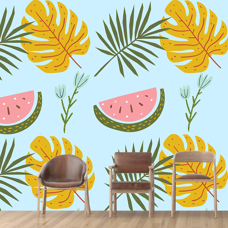 Mildew Resistant Tropical Plant Mural Wallpaper Decorative Wall Art for Decoration