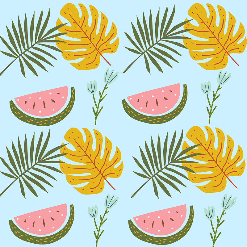 Mildew Resistant Tropical Plant Mural Wallpaper Decorative Wall Art for Decoration